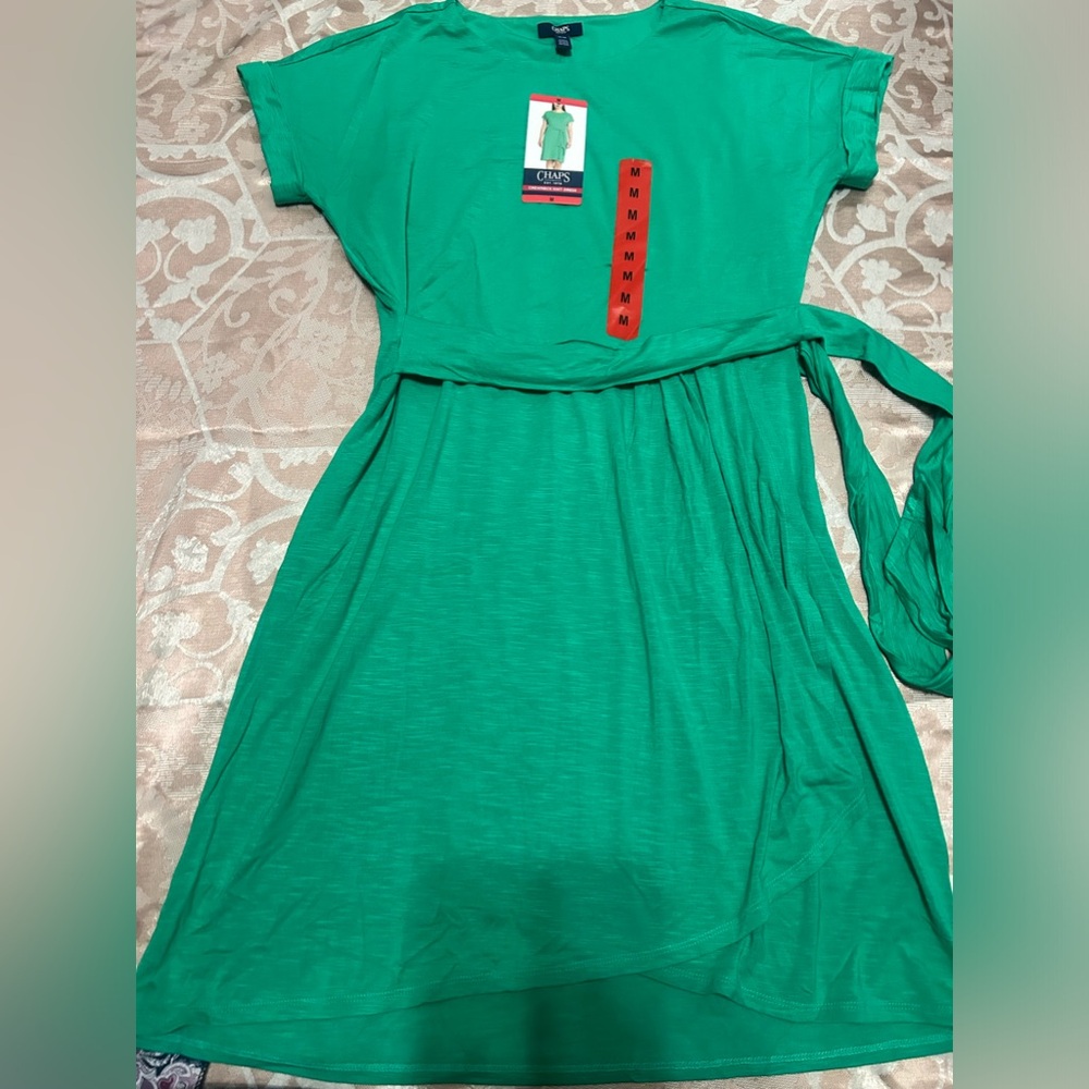 Chaps Faux Wrap Dress with Lining size M, L NWT